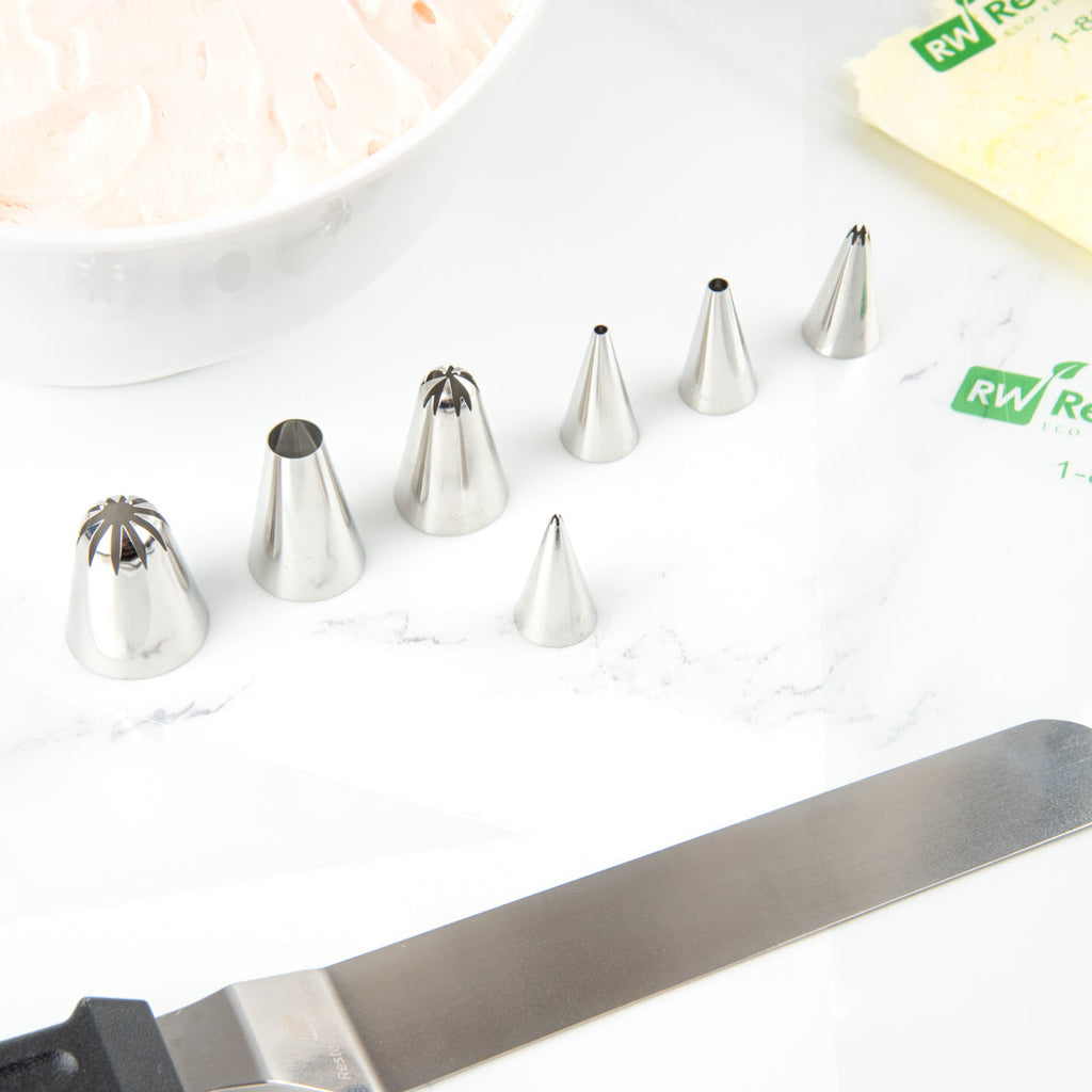 Pastry Tek Stainless Steel #13 Open Star Piping Tip - 3/4" x 3/4" x 1 1/4" - 1 count box
