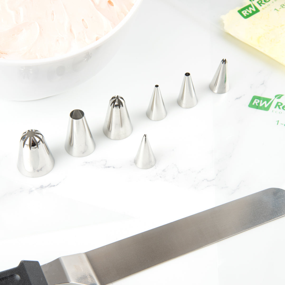 Pastry Tek Stainless Steel #13 Open Star Piping Tip - 3/4" x 3/4" x 1 1/4" - 1 count box