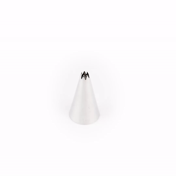 Pastry Tek Stainless Steel #18 Open Star Piping Tip - 3/4" x 3/4" x 1 1/4" - 1 count box