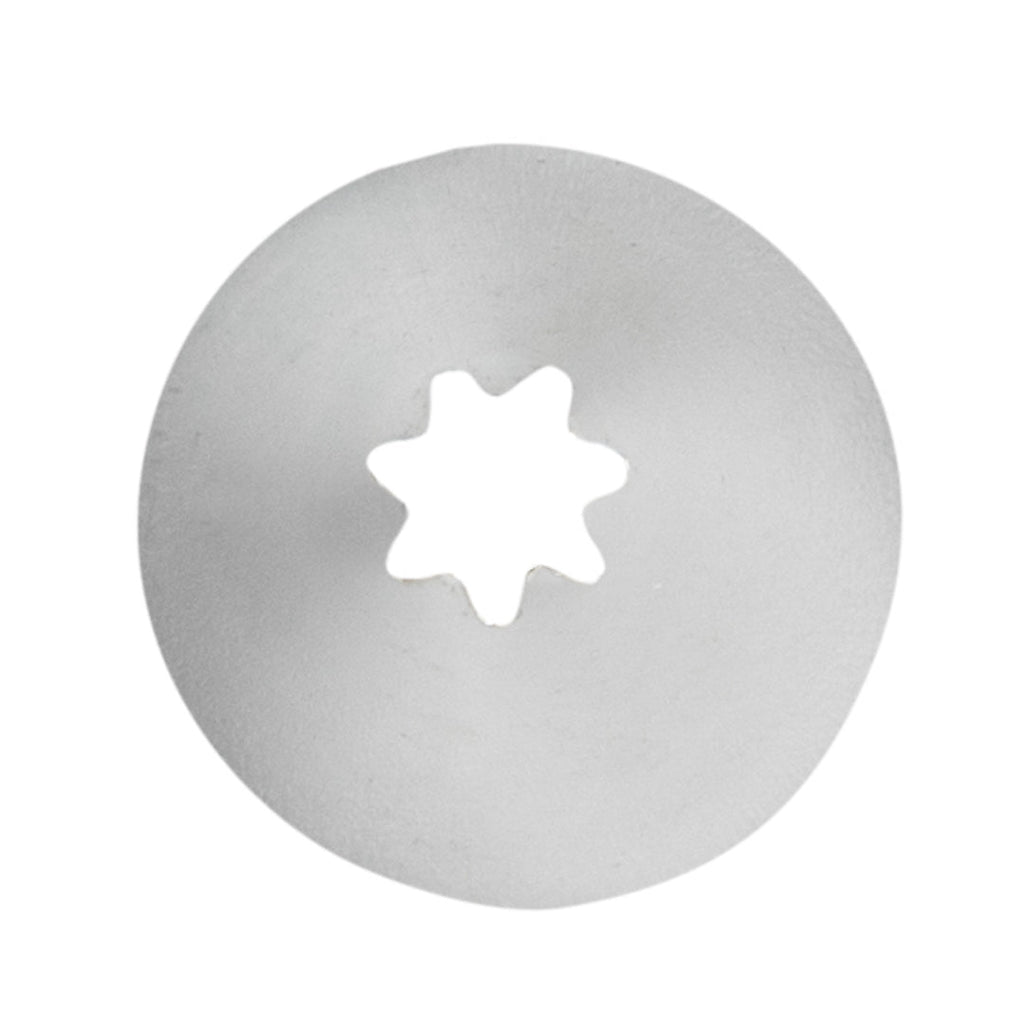 Pastry Tek Stainless Steel #18 Open Star Piping Tip - 3/4" x 3/4" x 1 1/4" - 1 count box