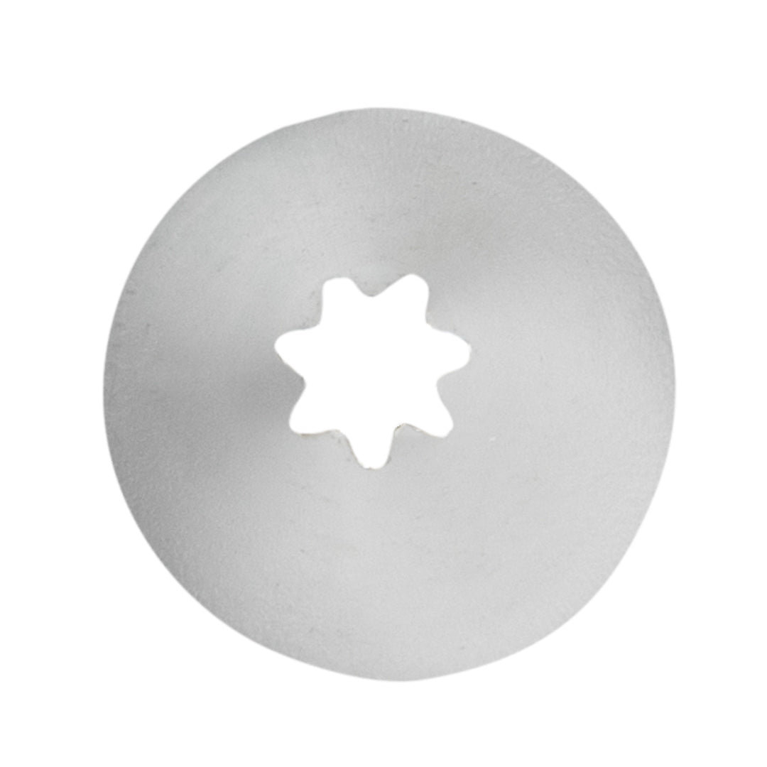 Pastry Tek Stainless Steel #18 Open Star Piping Tip - 3/4" x 3/4" x 1 1/4" - 1 count box