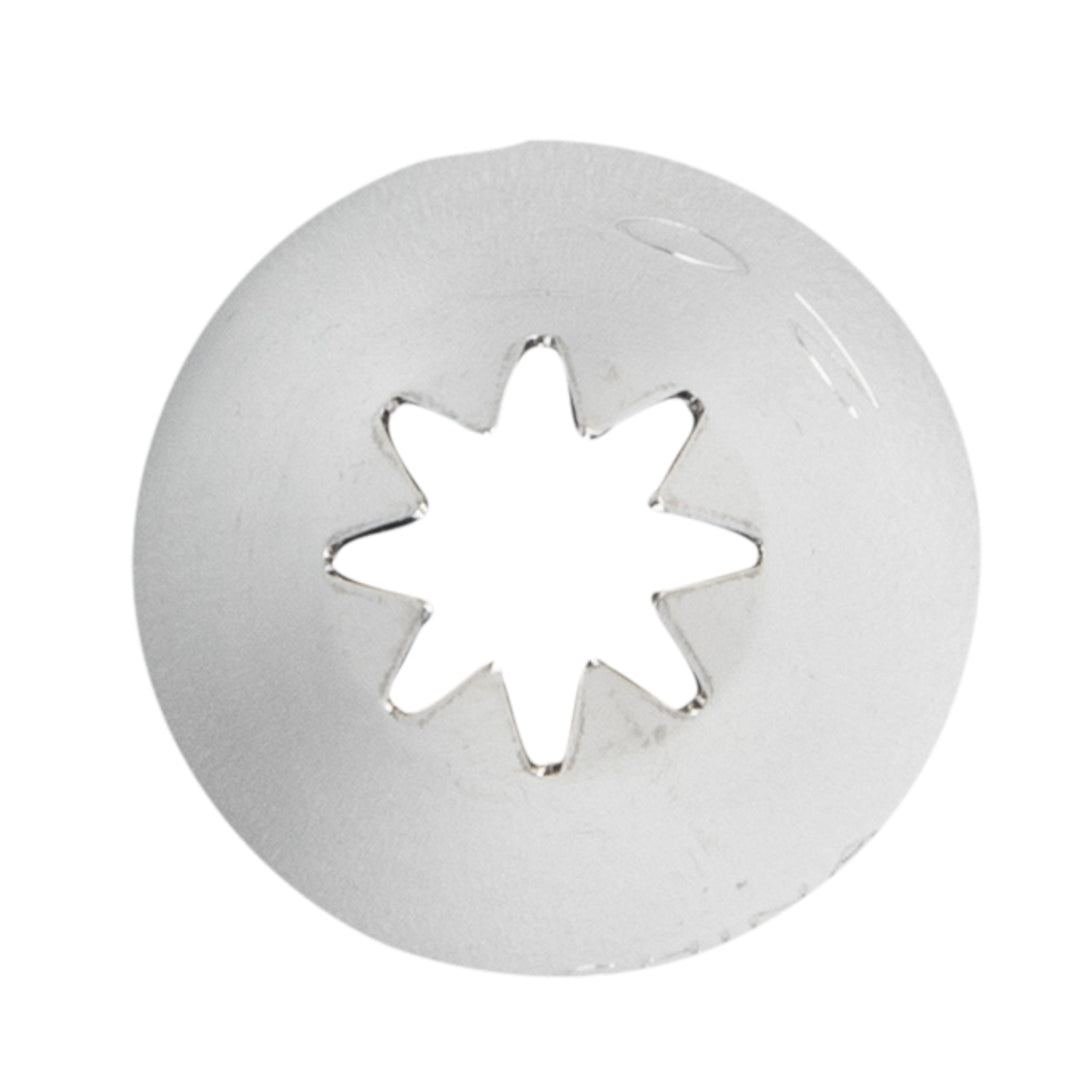 Pastry Tek Stainless Steel #20 Open Star Piping Tip - 3/4" x 3/4" x 1 1/4" - 1 count box