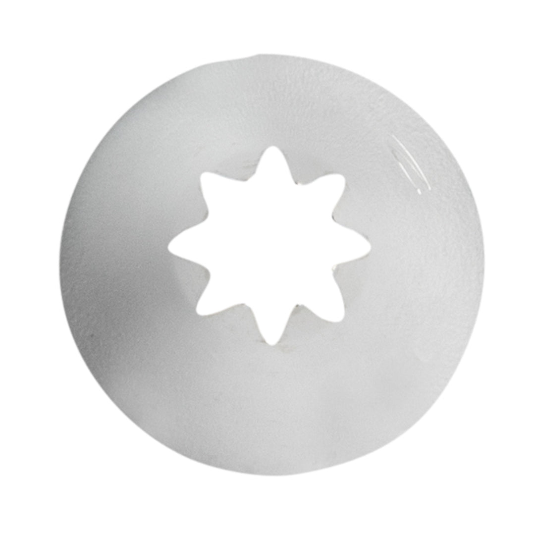 Pastry Tek Stainless Steel #21 Open Star Piping Tip - 3/4" x 3/4" x 1 1/4" - 1 count box