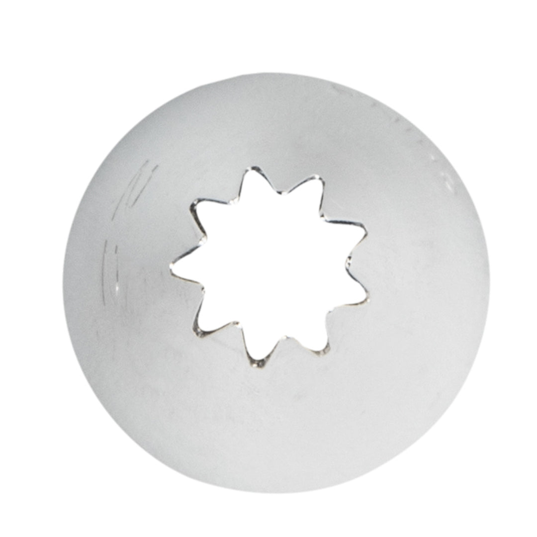 Pastry Tek Stainless Steel #22 Open Star Piping Tip - 3/4" x 3/4" x 1 1/4" - 1 count box