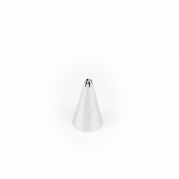 Pastry Tek Stainless Steel #27 Closed Star Piping Tip - 3/4" x 3/4" x 1 1/4" - 1 count box