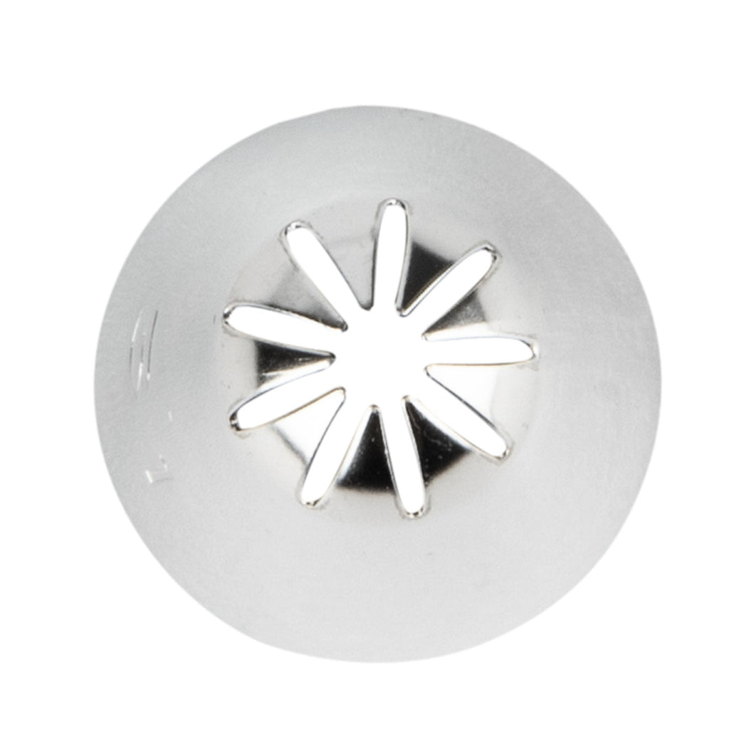 Pastry Tek Stainless Steel #31 Closed Star Piping Tip - 3/4" x 3/4" x 1 1/4" - 1 count box