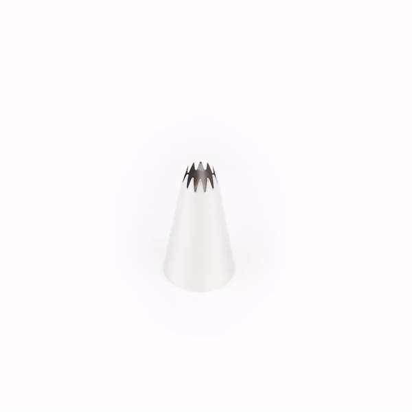 Pastry Tek Stainless Steel #32 Open Star Piping Tip - 3/4" x 3/4" x 1 1/4" - 1 count box
