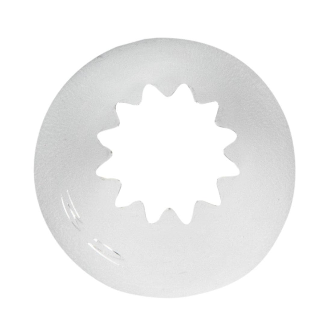 Pastry Tek Stainless Steel #32 Open Star Piping Tip - 3/4" x 3/4" x 1 1/4" - 1 count box
