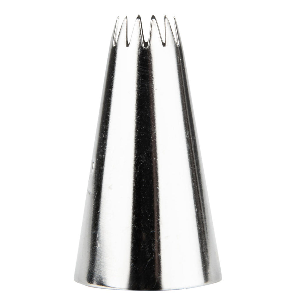 Pastry Tek Stainless Steel #32 Open Star Piping Tip - 3/4" x 3/4" x 1 1/4" - 1 count box
