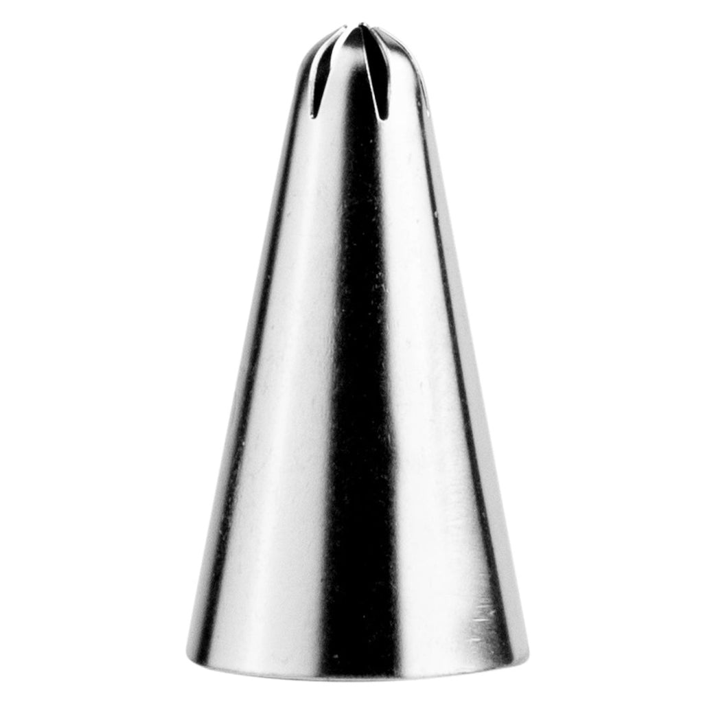 Pastry Tek Stainless Steel #35 Closed Star Piping Tip - 3/4" x 3/4" x 1 1/4" - 1 count box