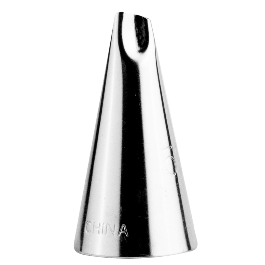 Pastry Tek Stainless Steel #59S/59 Degree Petal Piping Tip - 3/4" x 3/4" x 1 1/4" - 1 count box
