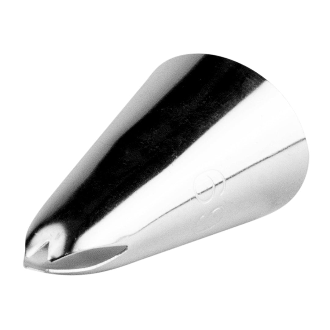 Pastry Tek Stainless Steel #69 Leaf Piping Tip - 3/4" x 3/4" x 1 1/4" - 1 count box