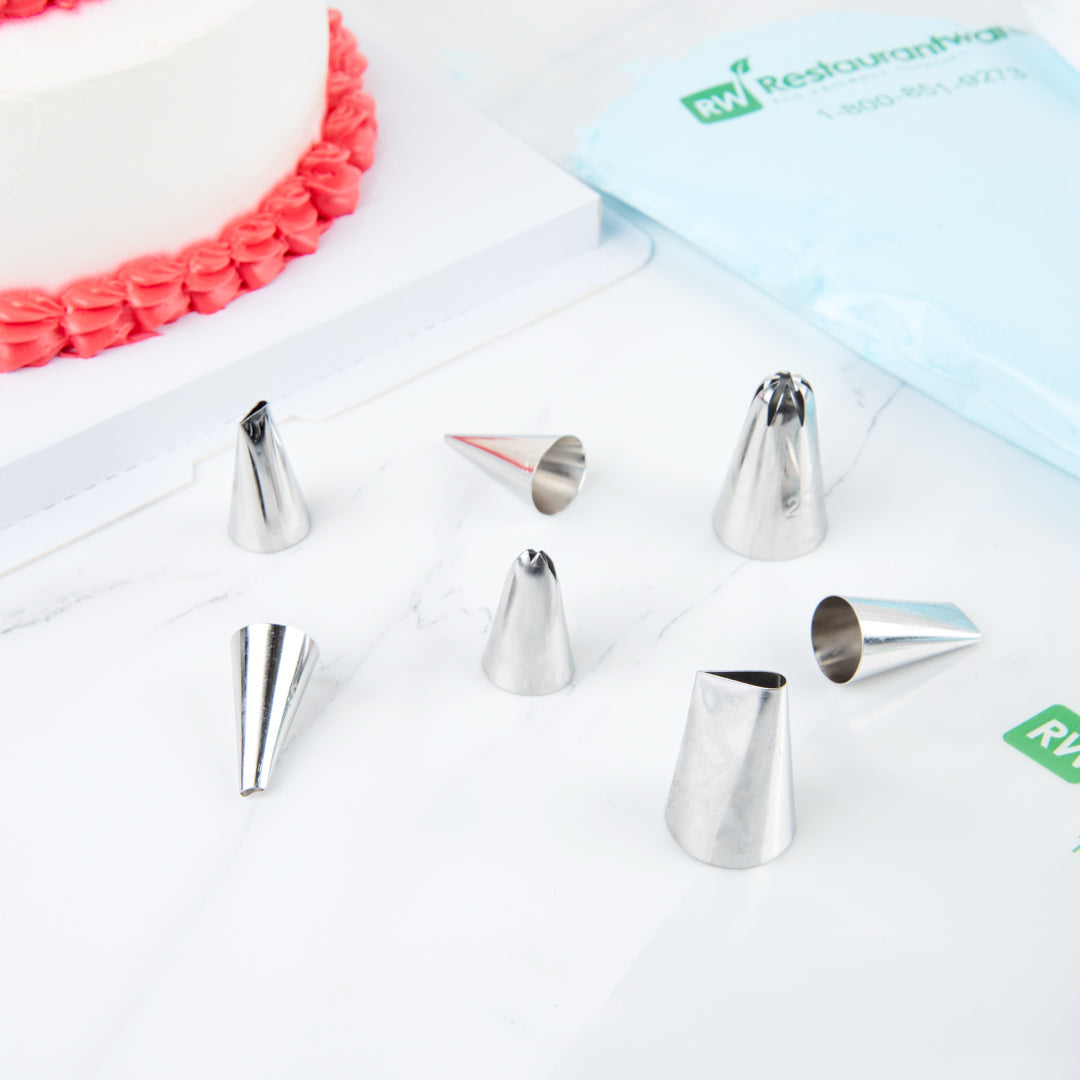 Pastry Tek Stainless Steel #69 Leaf Piping Tip - 3/4" x 3/4" x 1 1/4" - 1 count box