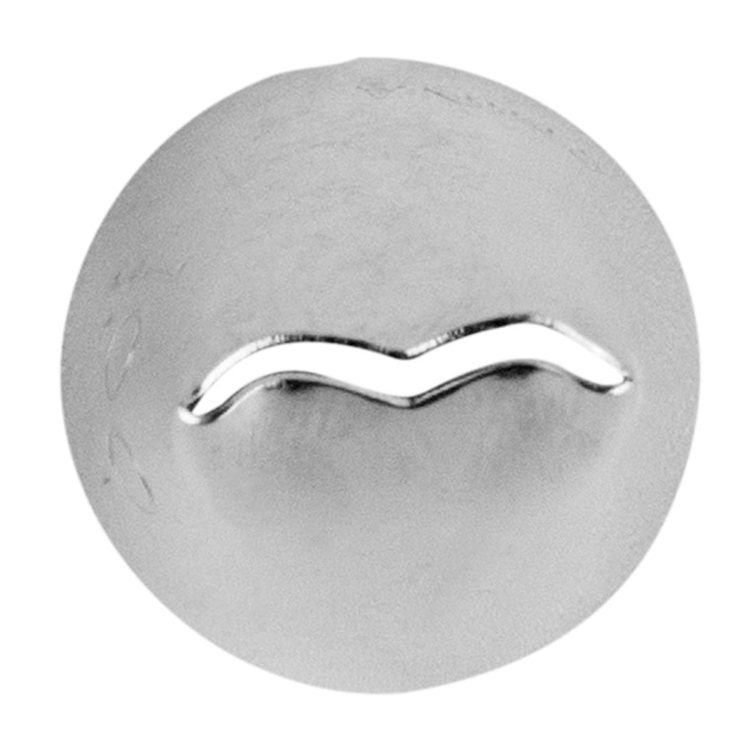 Pastry Tek Stainless Steel #100 Ruffle Piping Tip - 3/4" x 3/4" x 1" - 1 count box