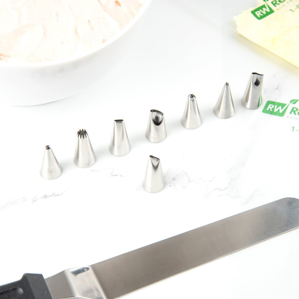 Pastry Tek Stainless Steel #102 Petal Piping Tip - 3/4" x 3/4" x 1 1/4" - 1 count box