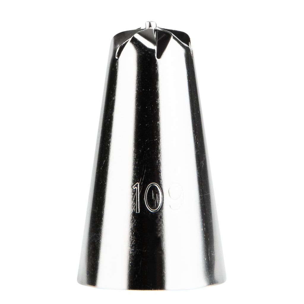 Pastry Tek Stainless Steel #109 Drop Flower Piping Tip - 3/4" x 3/4" x 1 1/2" - 1 count box