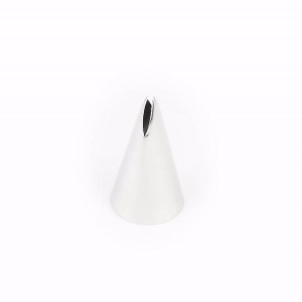 Pastry Tek Stainless Steel #113 Leaf Piping Tip - 1" x 1" x 1 3/4" - 1 count box