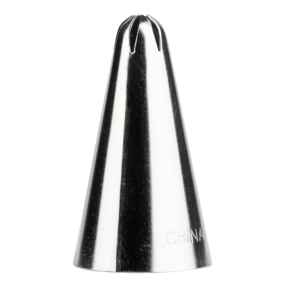 Pastry Tek Stainless Steel #129 Drop Flower Piping Tip - 3/4" x 3/4" x 1 1/4" - 1 count box