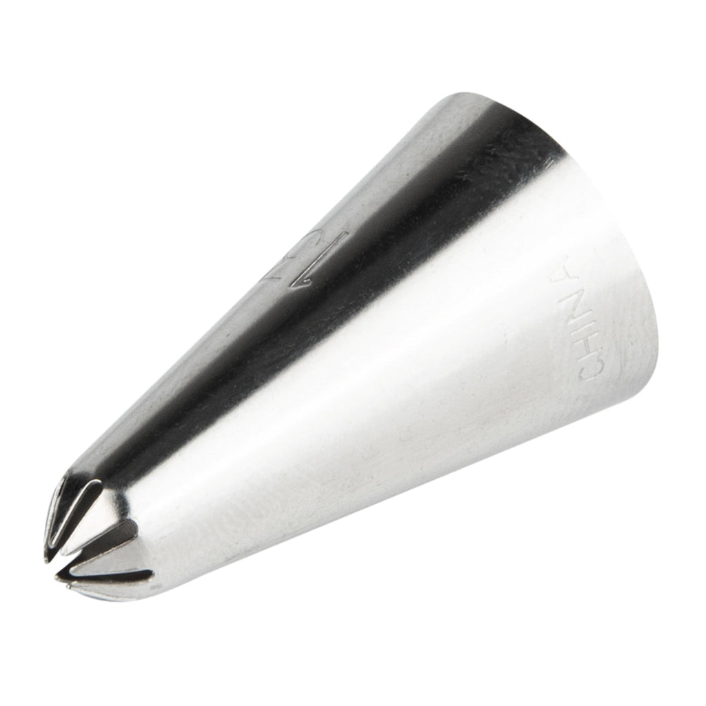 Pastry Tek Stainless Steel #133 Closed Star Piping Tip - 3/4" x 3/4" x 1 1/4" - 1 count box