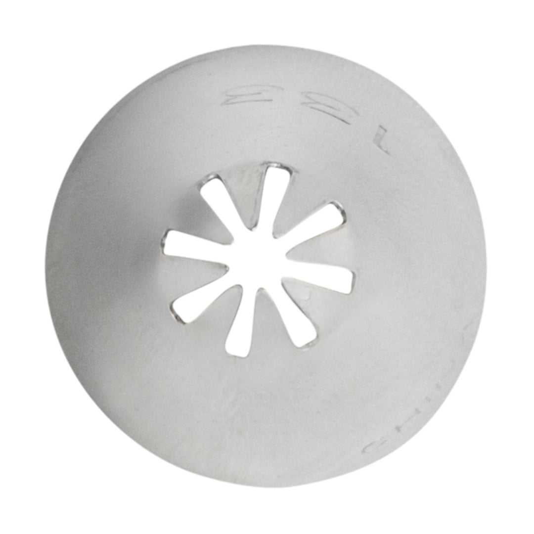 Pastry Tek Stainless Steel #133 Closed Star Piping Tip - 3/4" x 3/4" x 1 1/4" - 1 count box