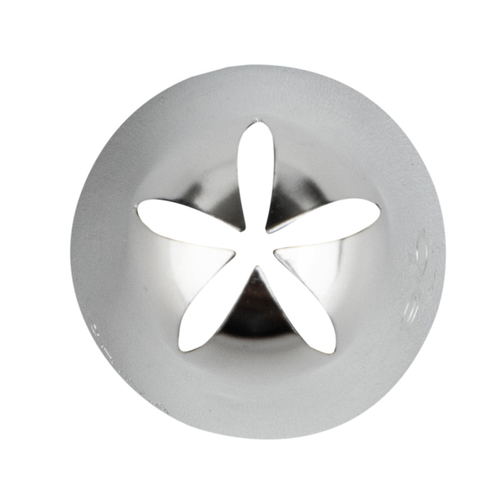 Pastry Tek Stainless Steel #180 Drop Flower Piping Tip - 3/4" x 3/4" x 1 1/4" - 1 count box