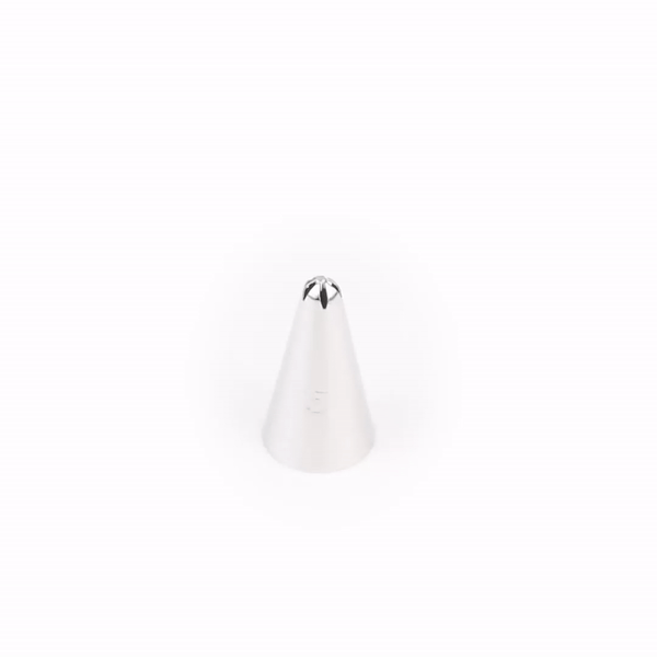 Pastry Tek Stainless Steel #225 Drop Flower Piping Tip - 3/4" x 3/4" x 1 1/4" - 1 count box