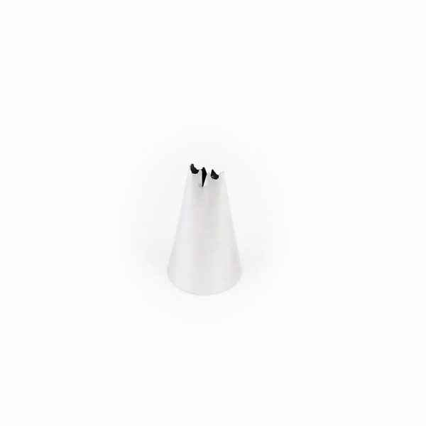 Pastry Tek Stainless Steel #340 Ruffle Piping Tip - 3/4" x 3/4" x 1 1/4" - 1 count box
