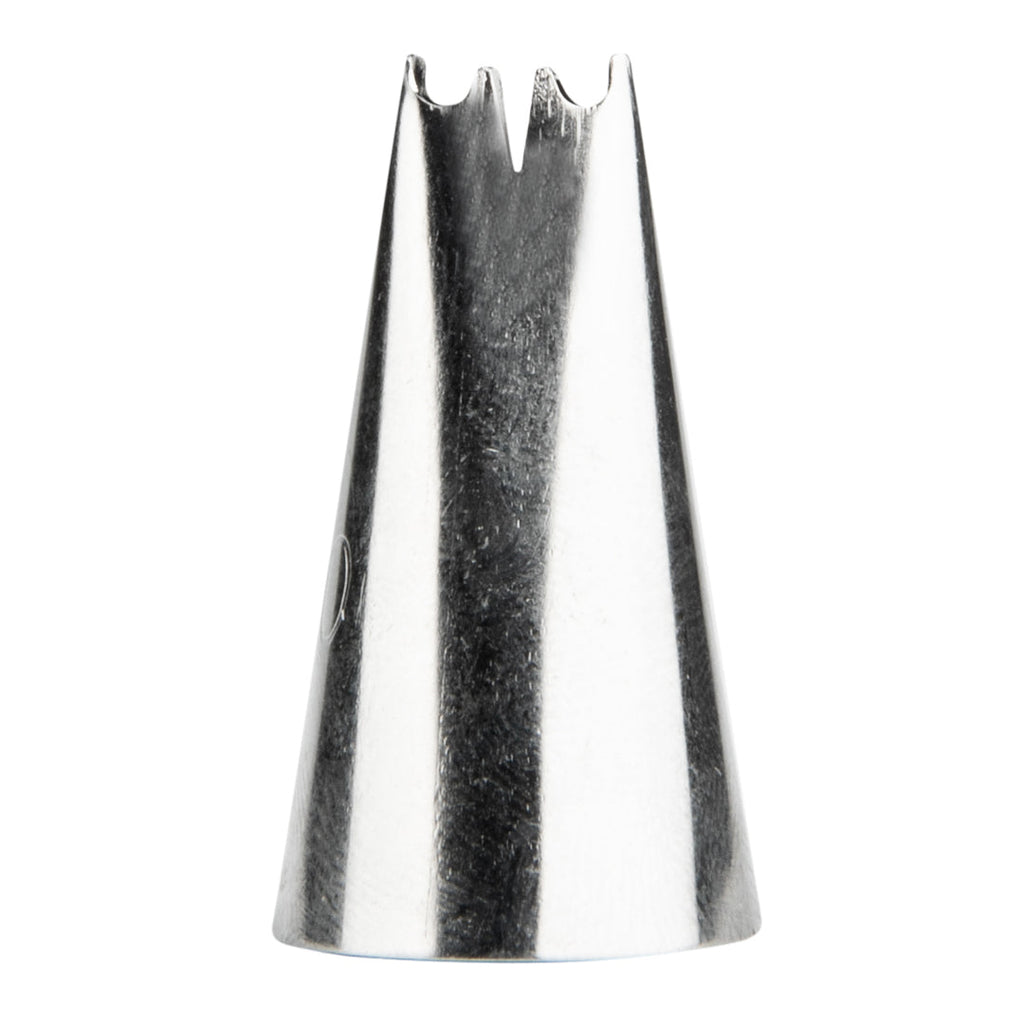 Pastry Tek Stainless Steel #340 Ruffle Piping Tip - 3/4" x 3/4" x 1 1/4" - 1 count box