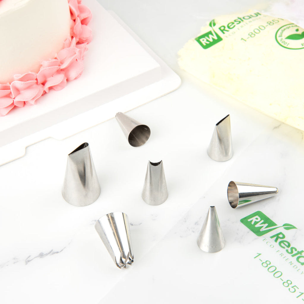 Pastry Tek Stainless Steel #353 Ruffle Piping Tip - 3/4" x 3/4" x 1 1/4" - 1 count box