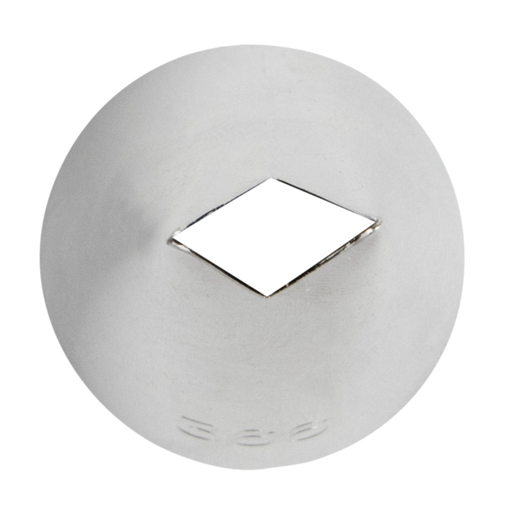 Pastry Tek Stainless Steel #366 Leaf Piping Tip - 2" x 1" x 2" - 1 count box