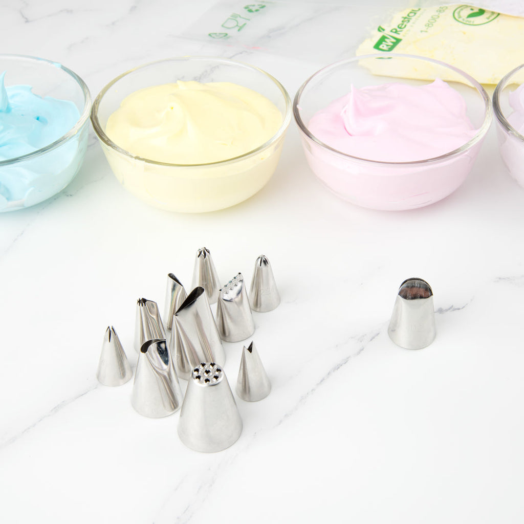Pastry Tek Stainless Steel #402 Ruffle Piping Tip - 1" x 1" x 1 1/4" - 1 count box