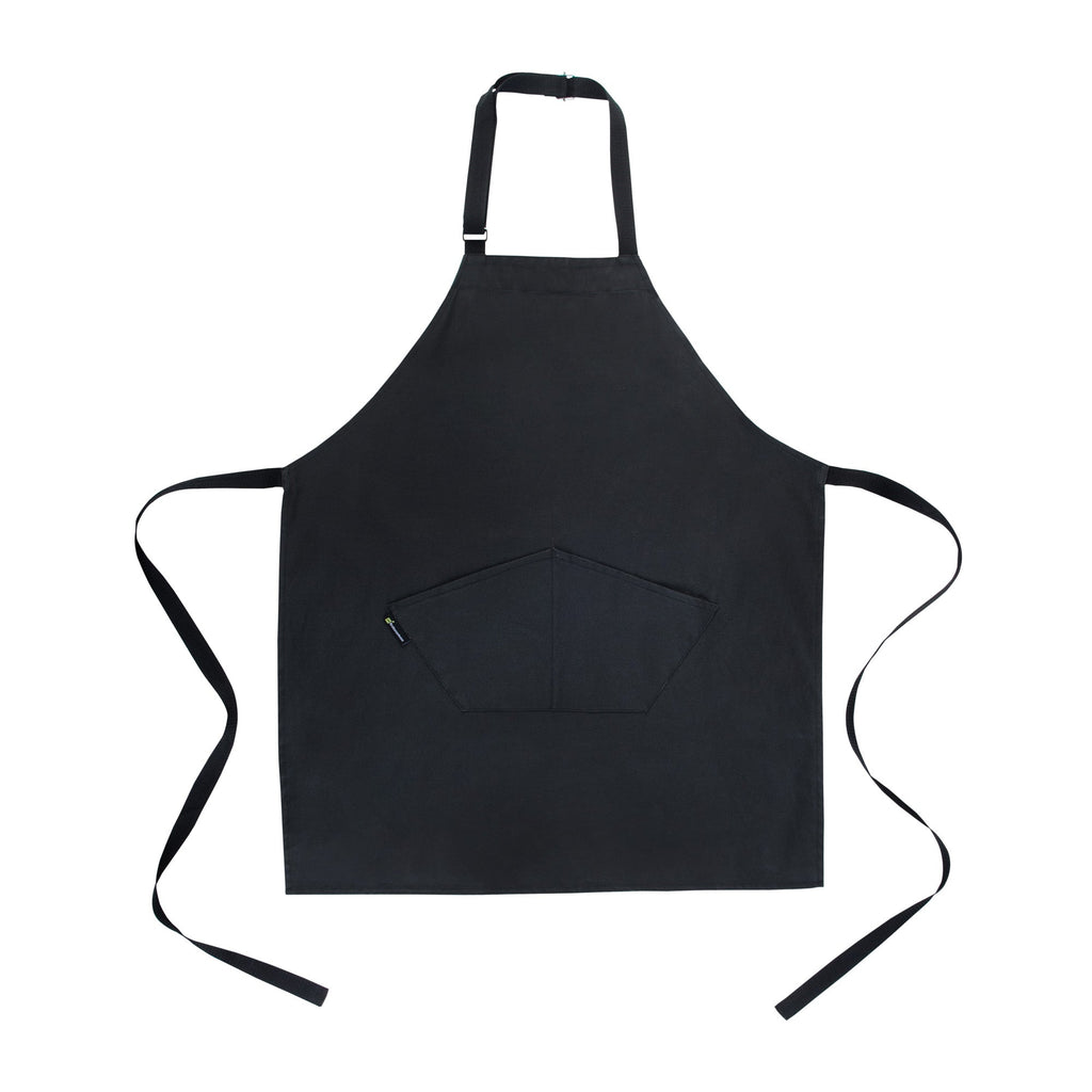 RW Threads Black Cotton Cooking Apron - Flame Retardant - 32" x 26" - 1 count box