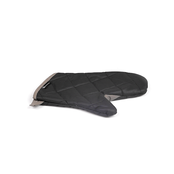 RW Threads Black Cotton Oven Mitt - Flame Retardant, with Thumb Guard - 13 3/4" x 8" x 1" - 1 count box