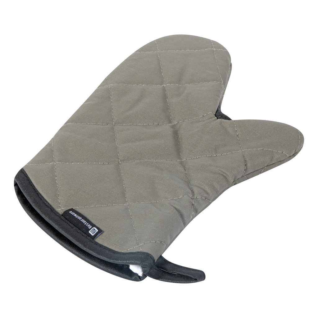 RW Threads Gray Cotton Oven Mitt - Flame Retardant, with Thumb Guard - 13" x 8" x 1/2" - 1 count box