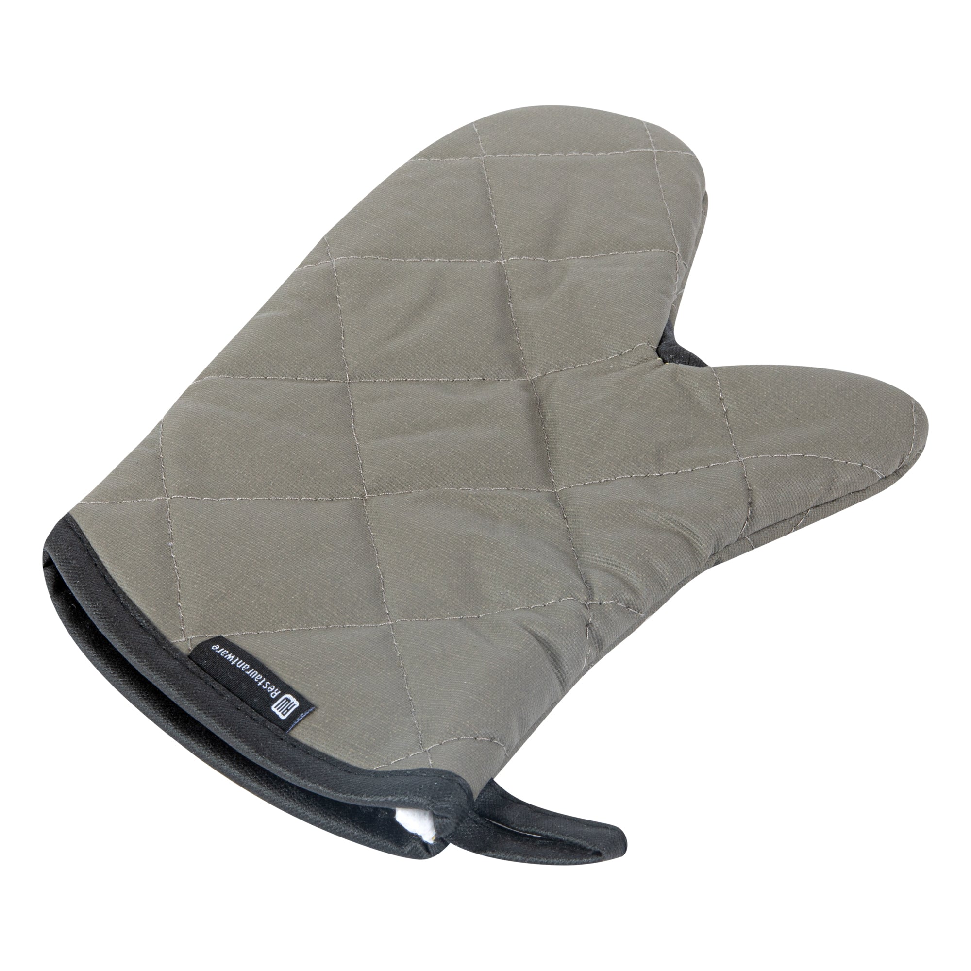 RW Threads Gray Cotton Oven Mitt - Flame Retardant, with Thumb Guard - 13" x 8" x 1/2" - 1 count box