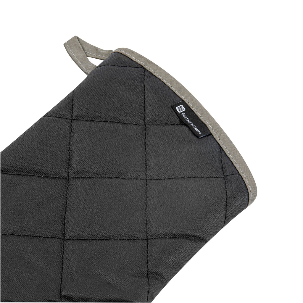 RW Threads Black Cotton Oven Mitt - Flame Retardant, with Thumb Guard - 17" x 8" x 1/2" - 1 count box
