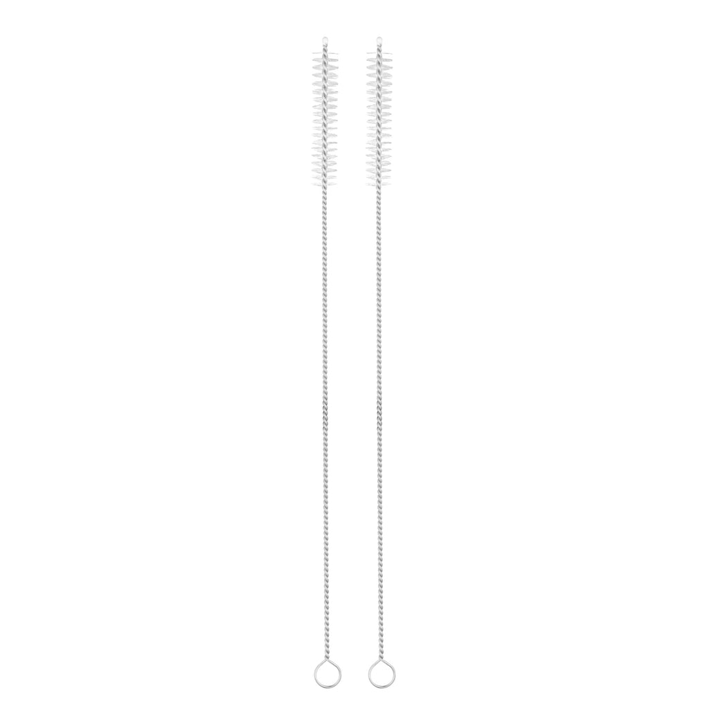 Bar Lux Silver Stainless Steel Straw Cleaning Brush - Reusable - 9 1/2" x 1" x 1" - 2 count box