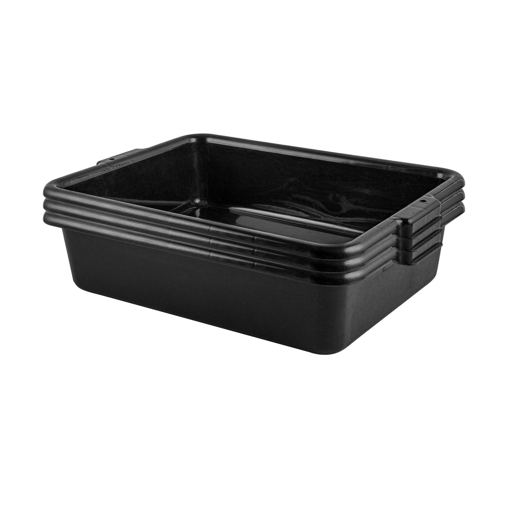 RW Clean Black Plastic Bus Tub - Easy Grip - 21 1/4" x 15 3/4" x 4 3/4" - 1 count box