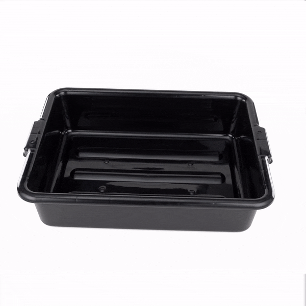 RW Clean Black Plastic Bus Tub - Easy Grip - 21 1/4" x 15 3/4" x 4 3/4" - 1 count box