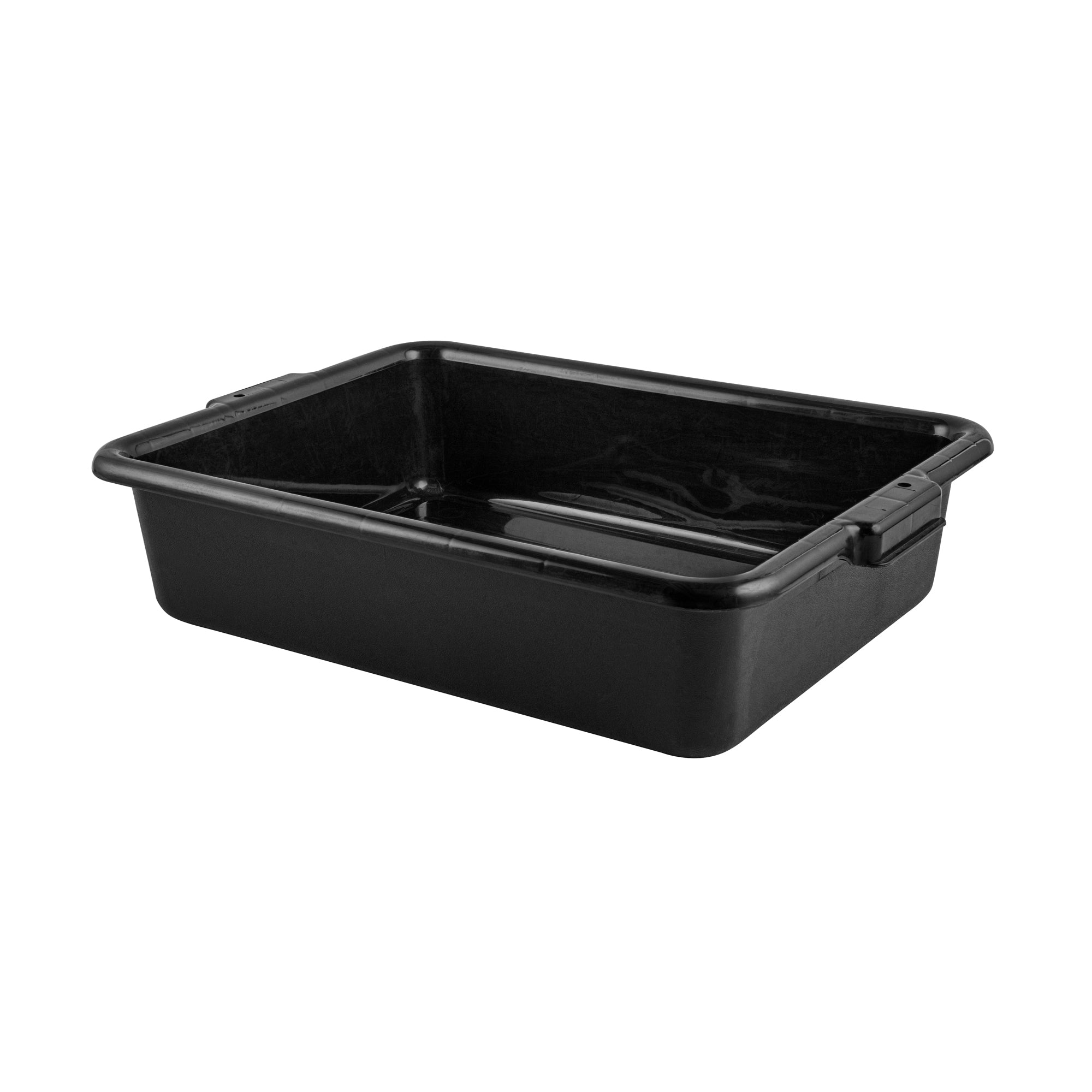 RW Clean Black Plastic Bus Tub - Easy Grip - 21 1/4" x 15 3/4" x 4 3/4" - 1 count box