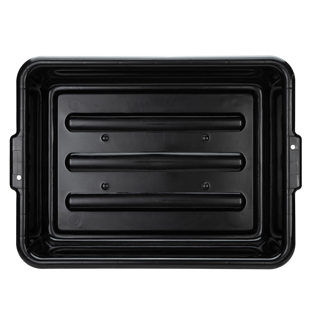 RW Clean Black Plastic Bus Tub - Easy Grip - 21 1/4" x 15 3/4" x 4 3/4" - 1 count box
