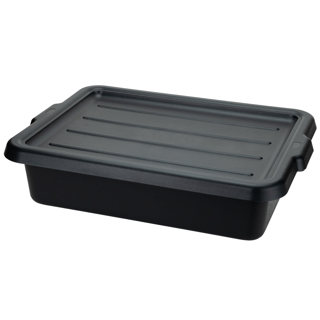 RW Clean Black Plastic Bus Tub - Easy Grip - 21 1/4" x 15 3/4" x 4 3/4" - 1 count box