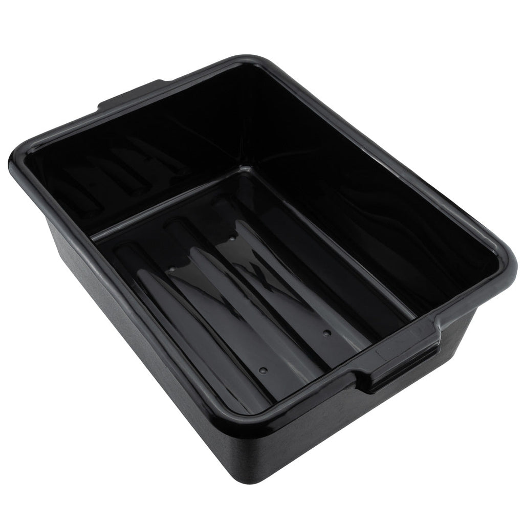 RW Clean Black Plastic Bus Tub - Deep, Easy Grip - 22" x 15 3/4" x 7" - 1 count box