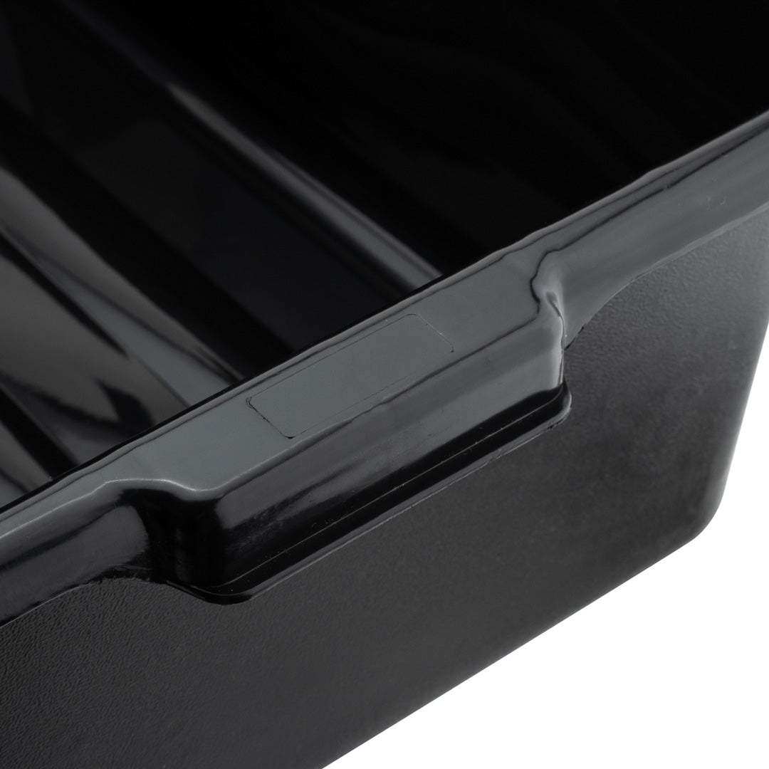 RW Clean Black Plastic Bus Tub - Deep, Easy Grip - 22" x 15 3/4" x 7" - 12 count box