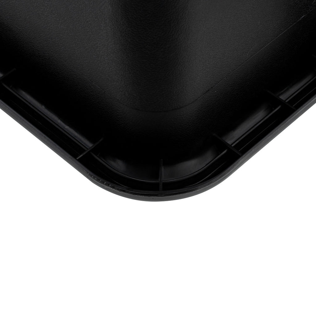 RW Clean Black Plastic Bus Tub - Deep, Easy Grip - 22" x 15 3/4" x 7" - 12 count box