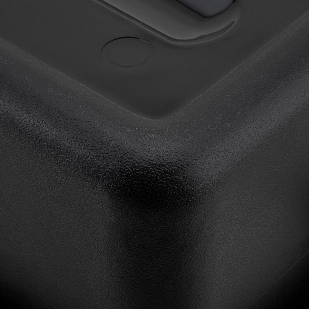 RW Clean Black Plastic Bus Tub - Deep, Easy Grip - 22" x 15 3/4" x 7" - 12 count box