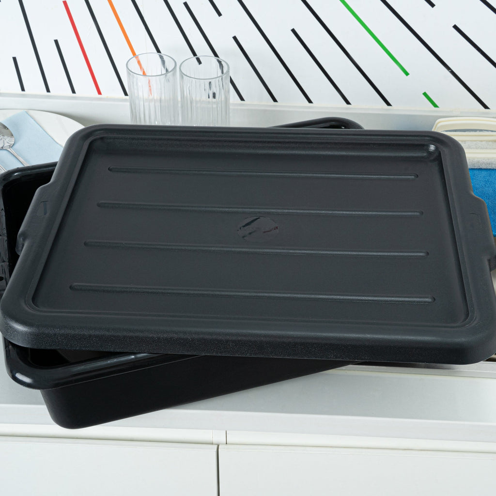 RW Clean Black Plastic Snap-On Lid - Fits Easy Grip Bus Tub - 23 1/4" x 17" x 1" - 1 count box