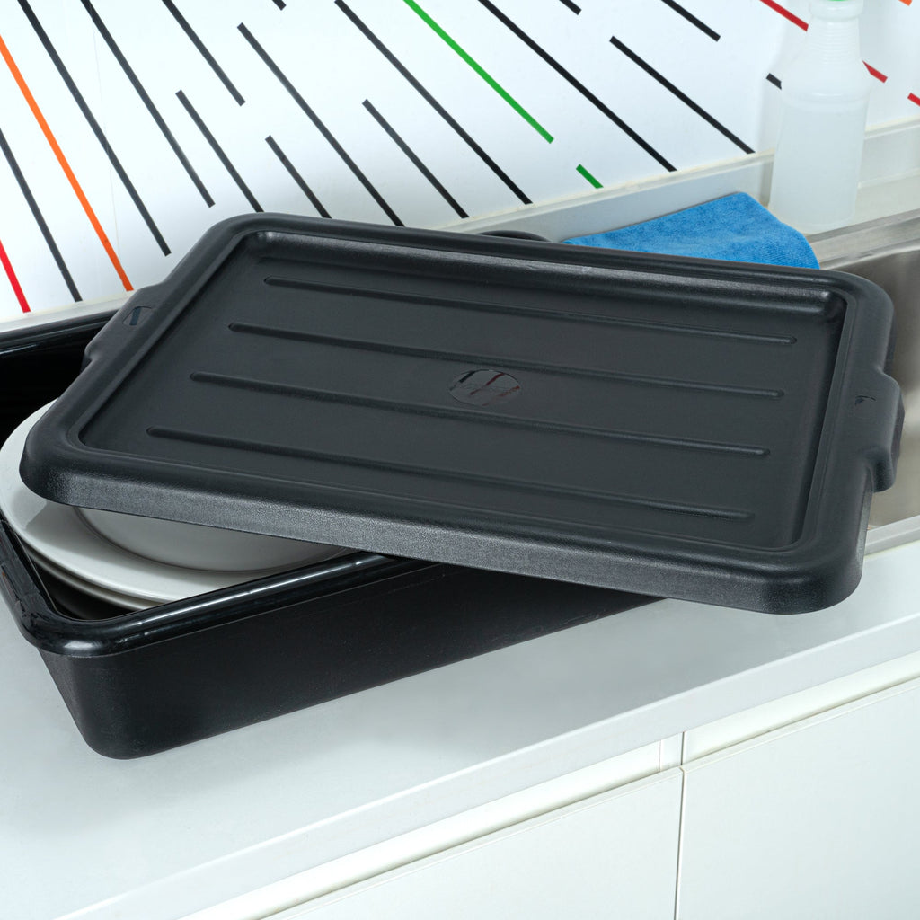 RW Clean Black Plastic Snap-On Lid - Fits Easy Grip Bus Tub - 23 1/4" x 17" x 1" - 1 count box