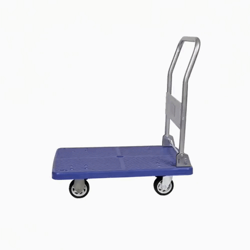 RW Clean Blue Plastic Small Folding Platform Cart - 660 lb Capacity - 31 1/2" x 21" x 32 3/4" - 1 count box