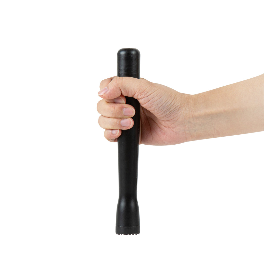 Bar Lux Black Plastic Cocktail Muddler - Tenderizer Head - 8 1/4" x 1" x 1" - 1 count box